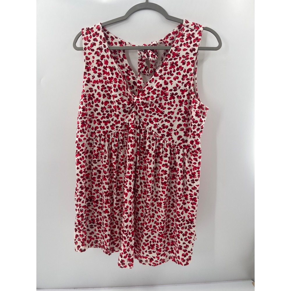 Isabel Maternity Ingrid & Isabel Red Floral Twist Front Sleeveless Top Large